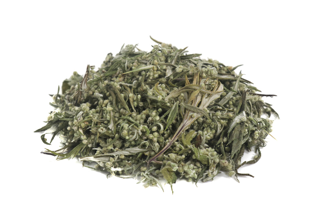 Mugwort herb, dried Artemisia vulgaris organic leaf and flower bud, Ai Ye Moxa