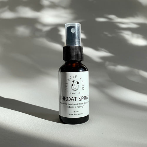 Herbal Throat Spray, organic herbal blend for sore throat and mouth, soothing and healing