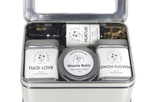 Herbal Wellness Gift, GIft Tin to Pamper and Ease with Nurture Tincture Blend, Muscle Balm & Organic Herbal Teas