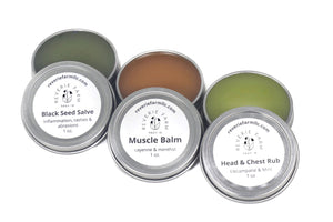 Muscle Balm Salve- with Menthol, Cayenne , Arnica, & St. John's Wort organically grown on farm