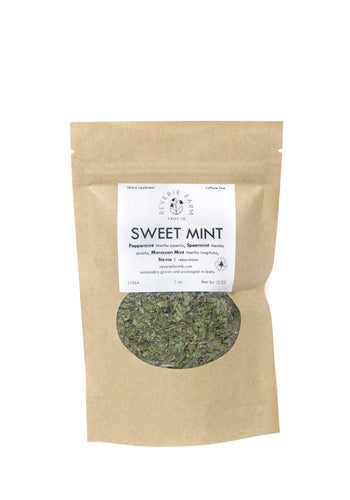 Sweet Mint, Herbal Tea with Peppermint, Spearmint, Moroccan Mint, Stevia USA organic farm grown